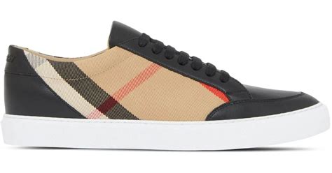 burberry sneaker uomo con pelle e motivo london|Burberry Sneakers Con Motivo Vintage Check .